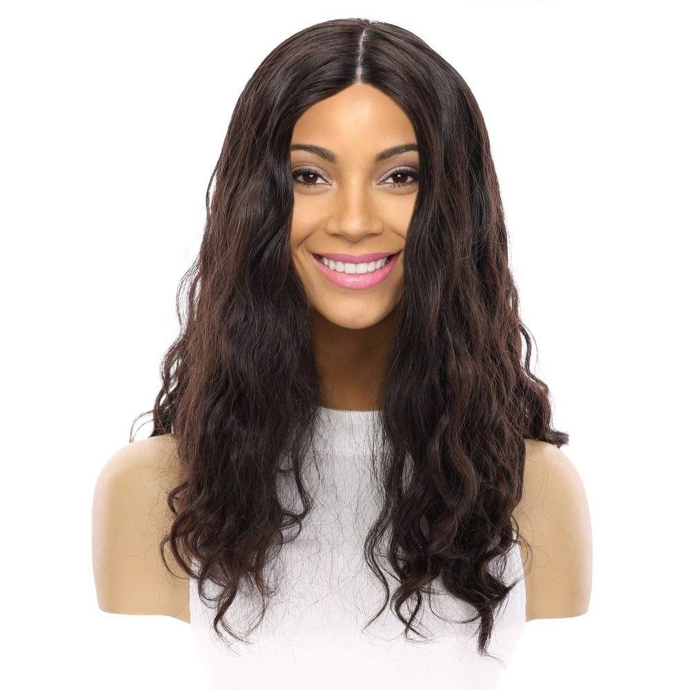 22" Reese Silk Top Wig Natural Black Wavy - Image 2