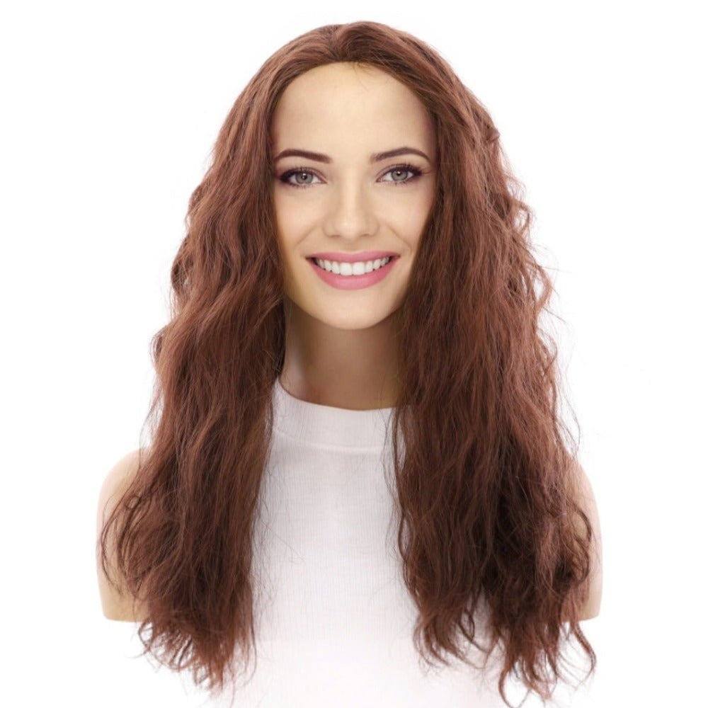 24" 3/4 Bandfall Wig Auburn Wavy - Image 2