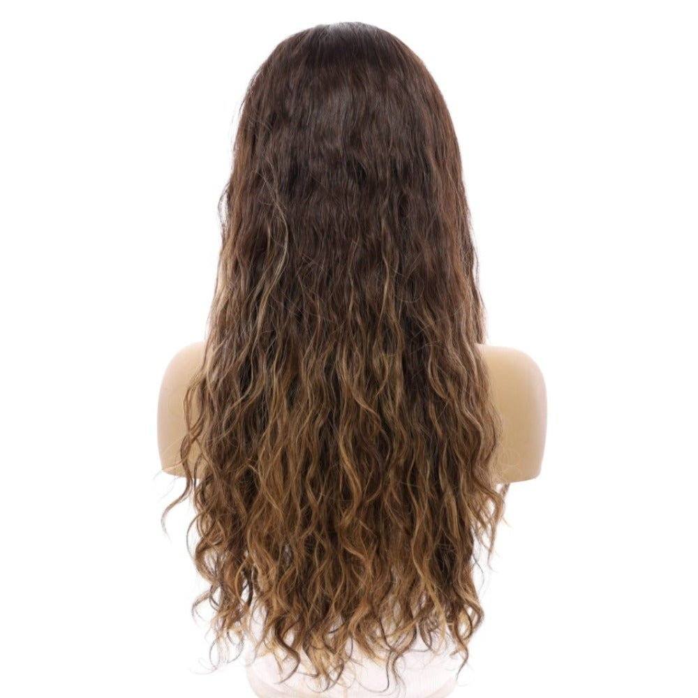 24" 3/4 Bandfall Wig Dark Brown Balayage Wavy - Image 3