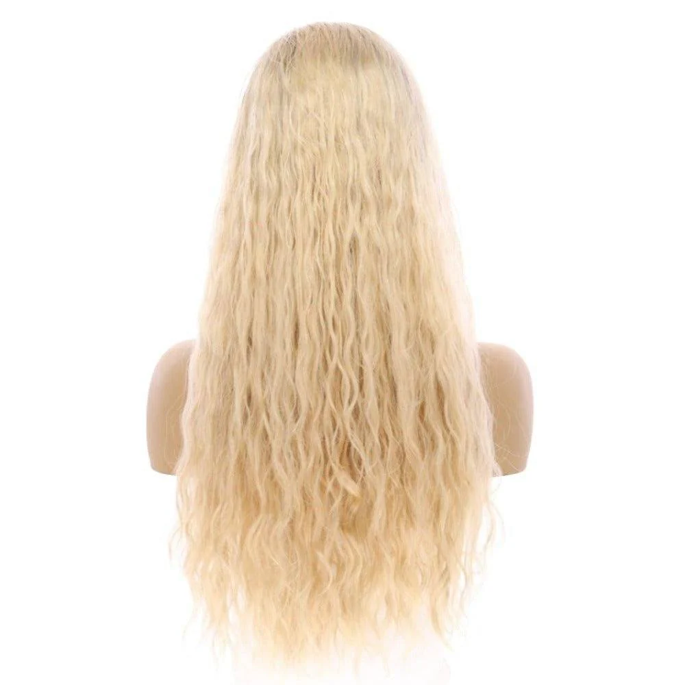 24" 3/4 Bandfall Wig Beige Blonde Wavy - Image 3