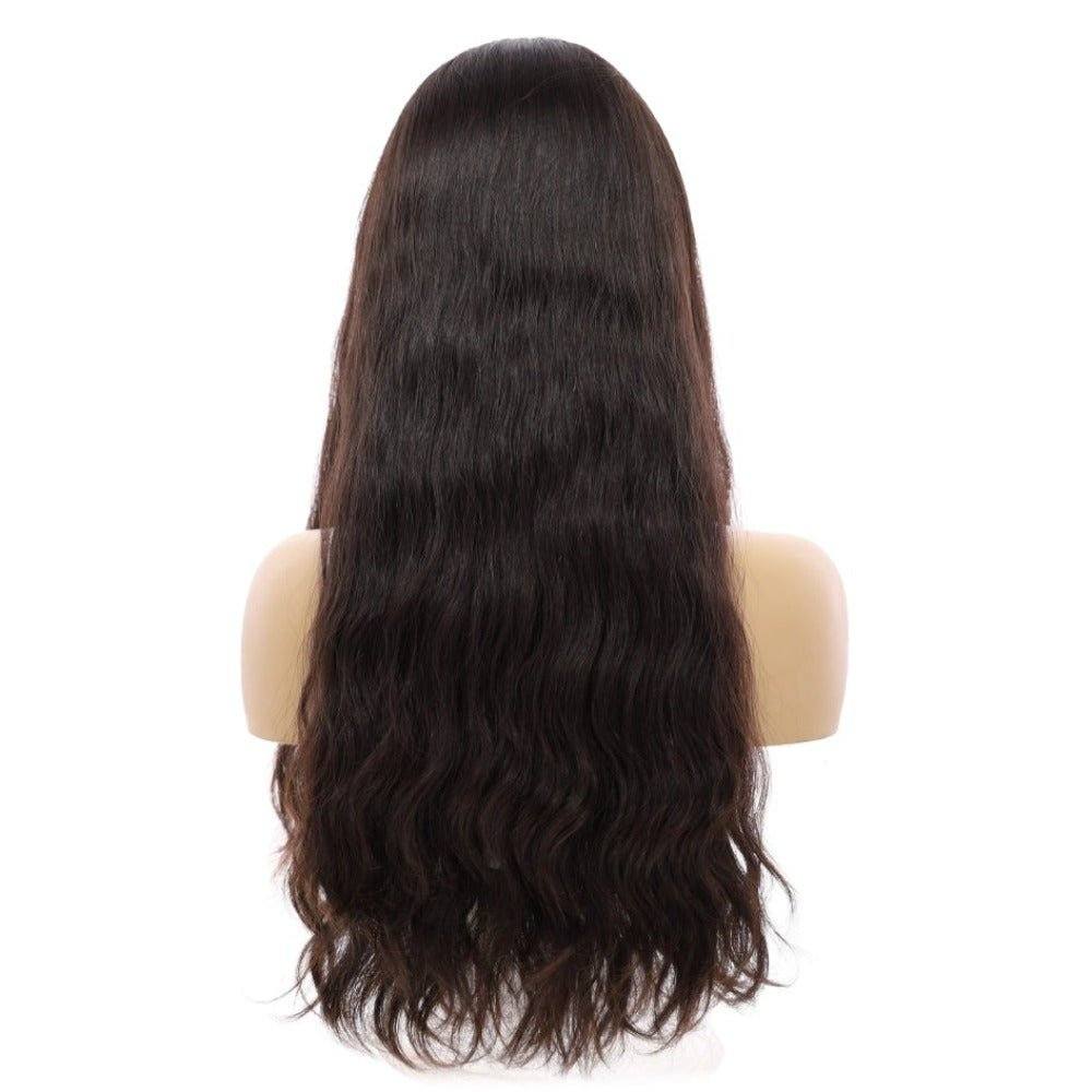 24" 3/4 Bandfall Wig Soft Black Wavy - Image 3