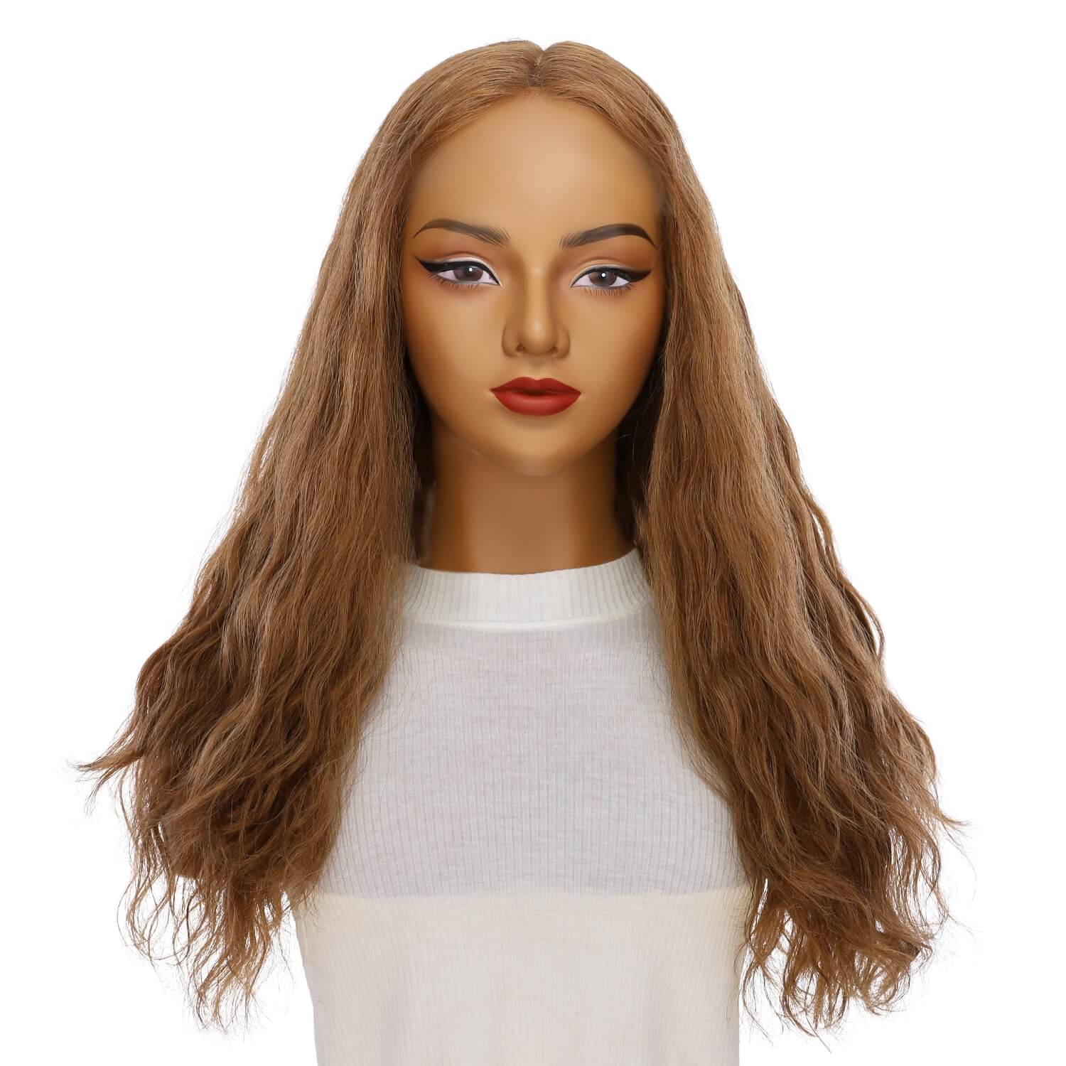 24" Gisele Silk Top Wig Strawberry Blonde Wavy - Image 2