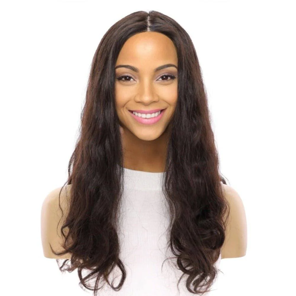 24" Gisele Silk Top Wig Soft Black Wavy - Image 2