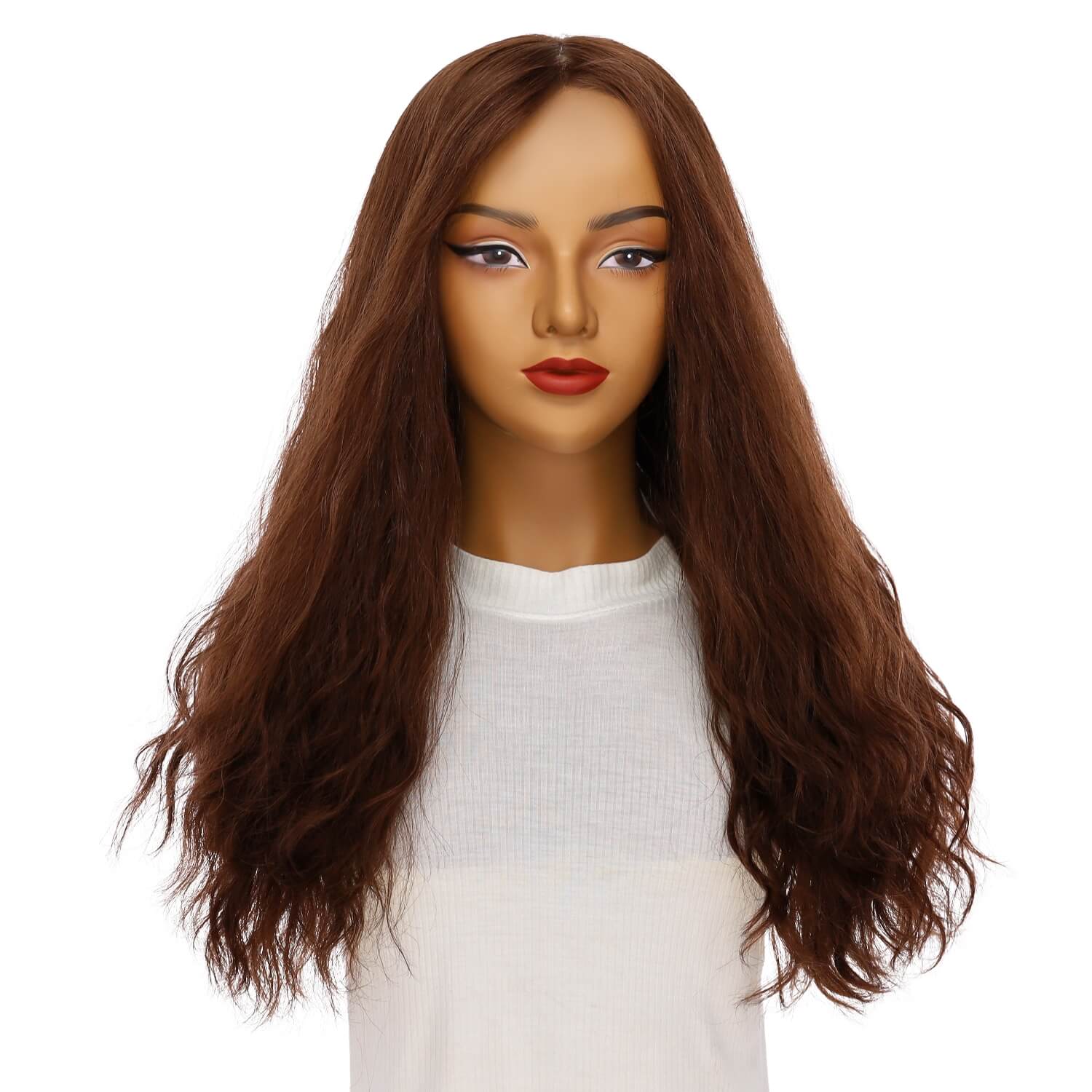 24" Gisele Silk Top Wig Auburn Wavy - Image 2