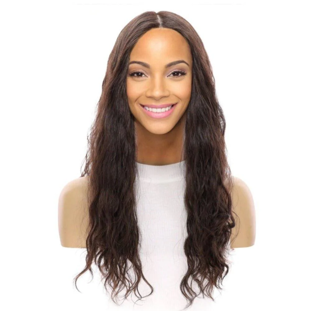 24" Gisele Silk Top Wig Dark Brown Wavy - Image 2