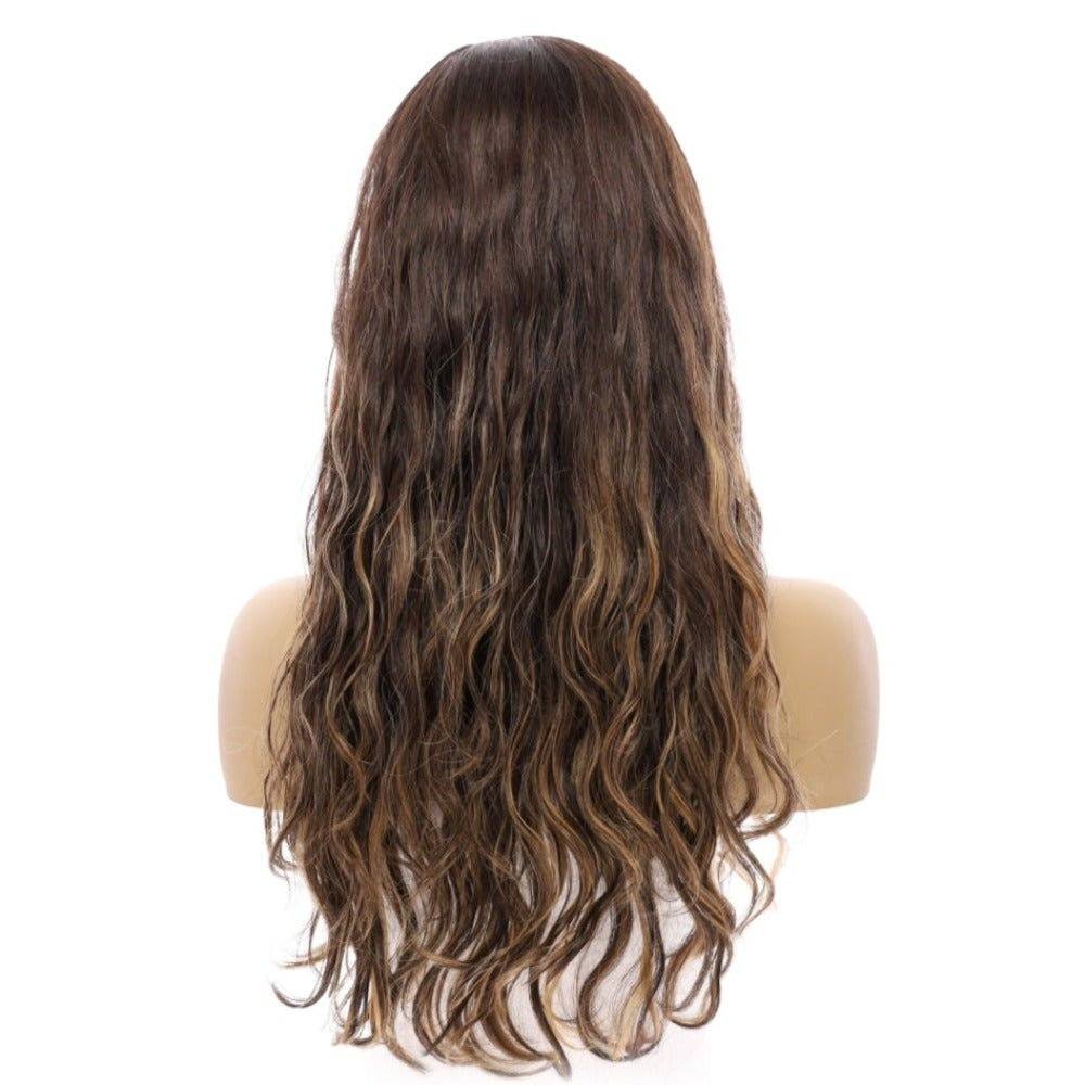 24" Gisele Silk Top Wig Dark Brown Balayage Wavy - Image 3