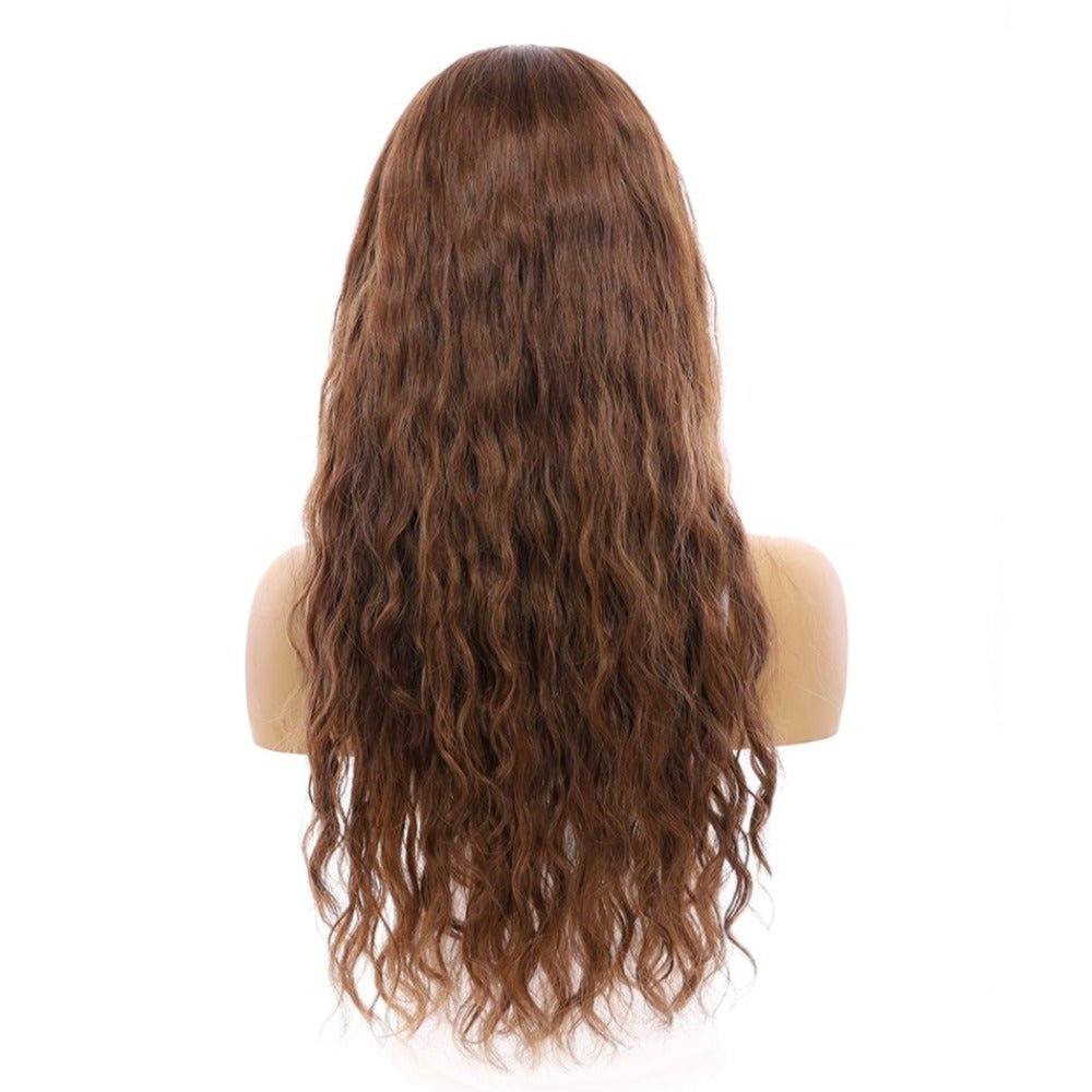 26" Ponytail Silk Top Wig Medium Brown Balayage Wavy - Image 3