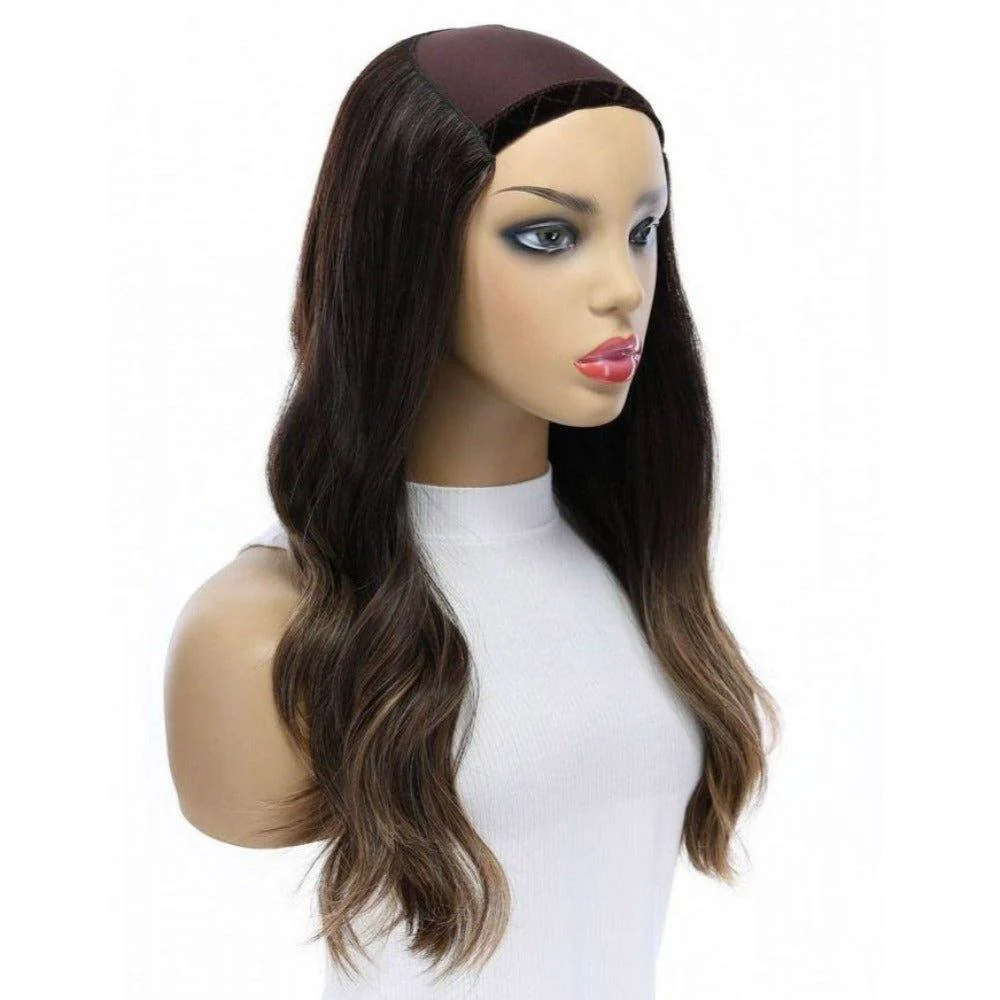 20" HatFall Wig Dark Brown Balayage - Image 3