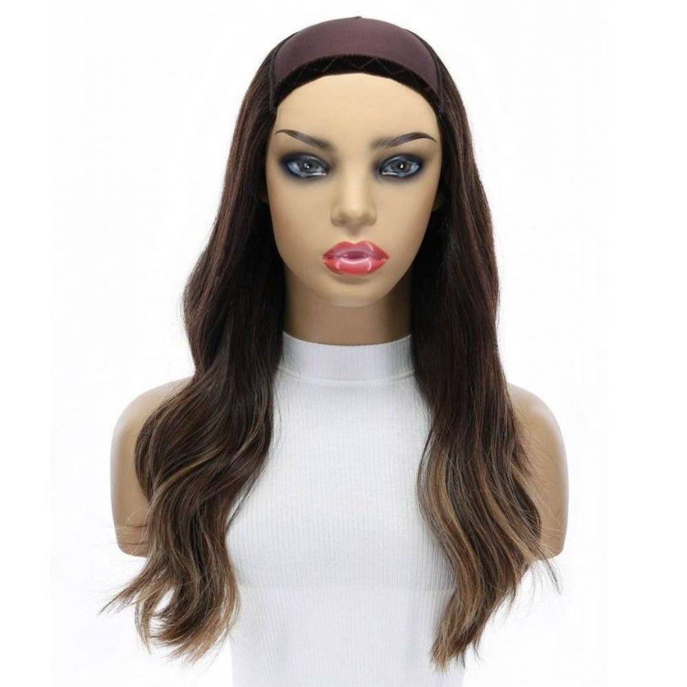 20" HatFall Wig Dark Brown Balayage - Image 4