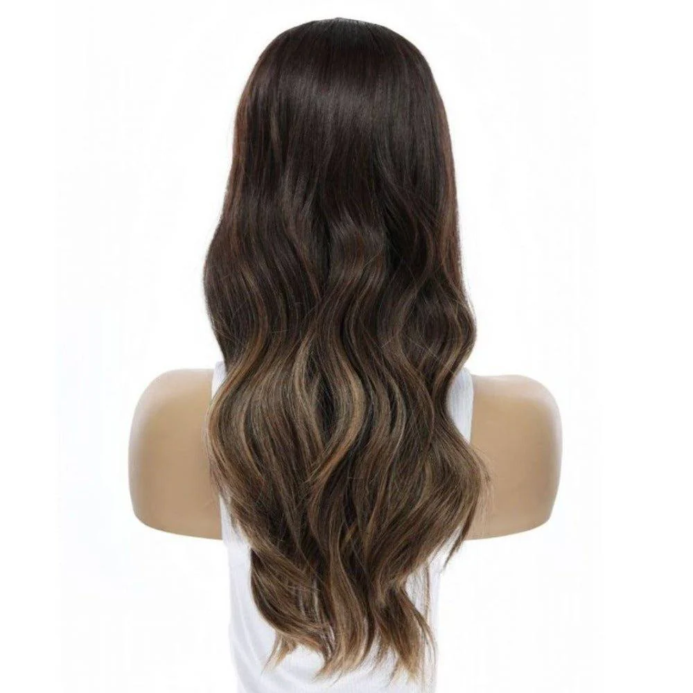 20" HatFall Wig Dark Brown Balayage - Image 5