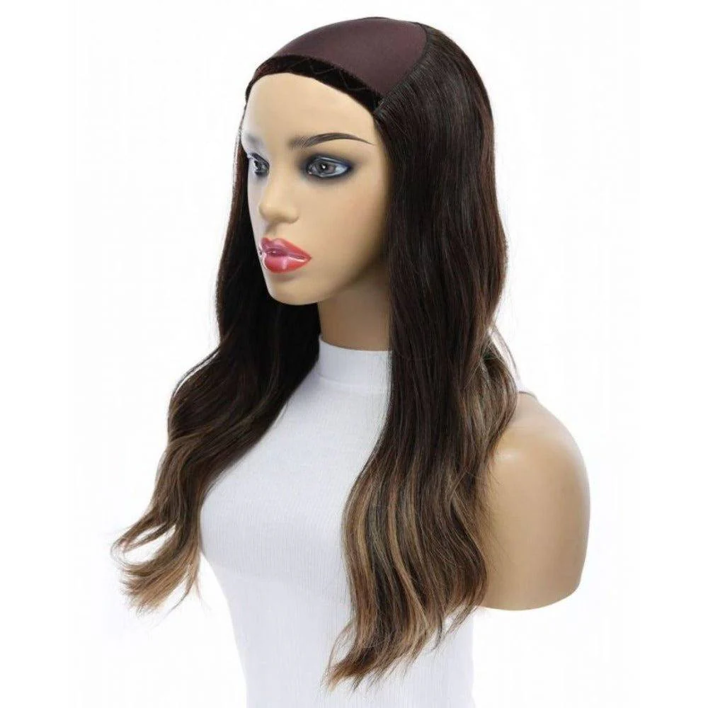 20" HatFall Wig Dark Brown Balayage - Image 6