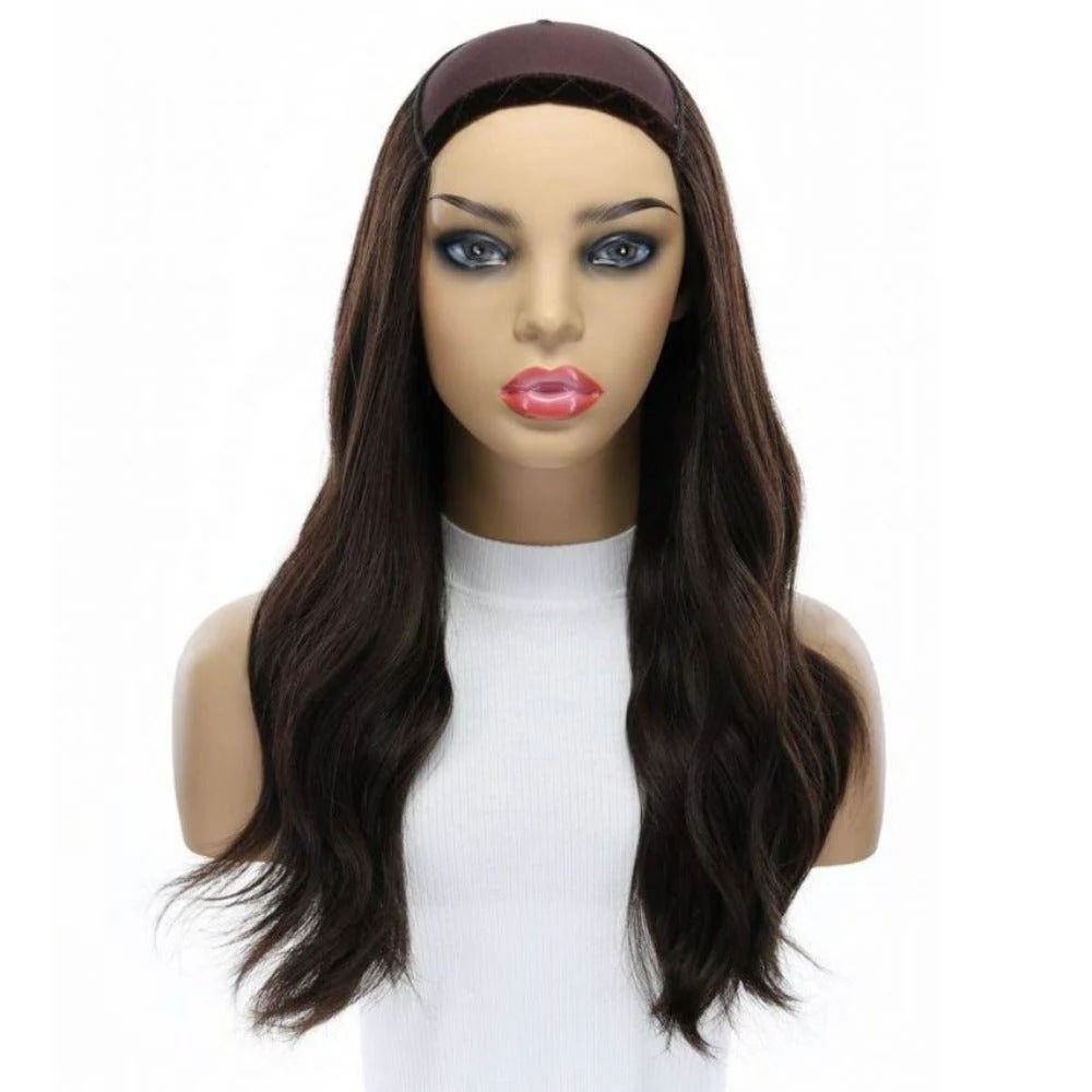 20" HatFall Wig Dark Brown - Image 4
