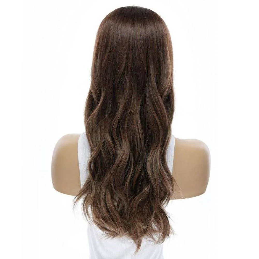 20" HatFall Wig Medium Brown Balayage - Image 5