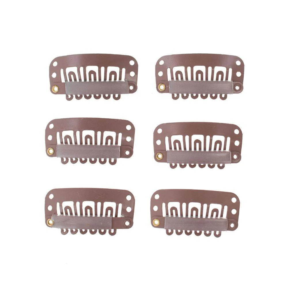 6 Piece Wig Snap Clip Tan