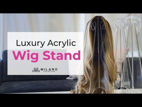 18" Collapsible Folding Clear Acrylic Wig Stand - Image 8