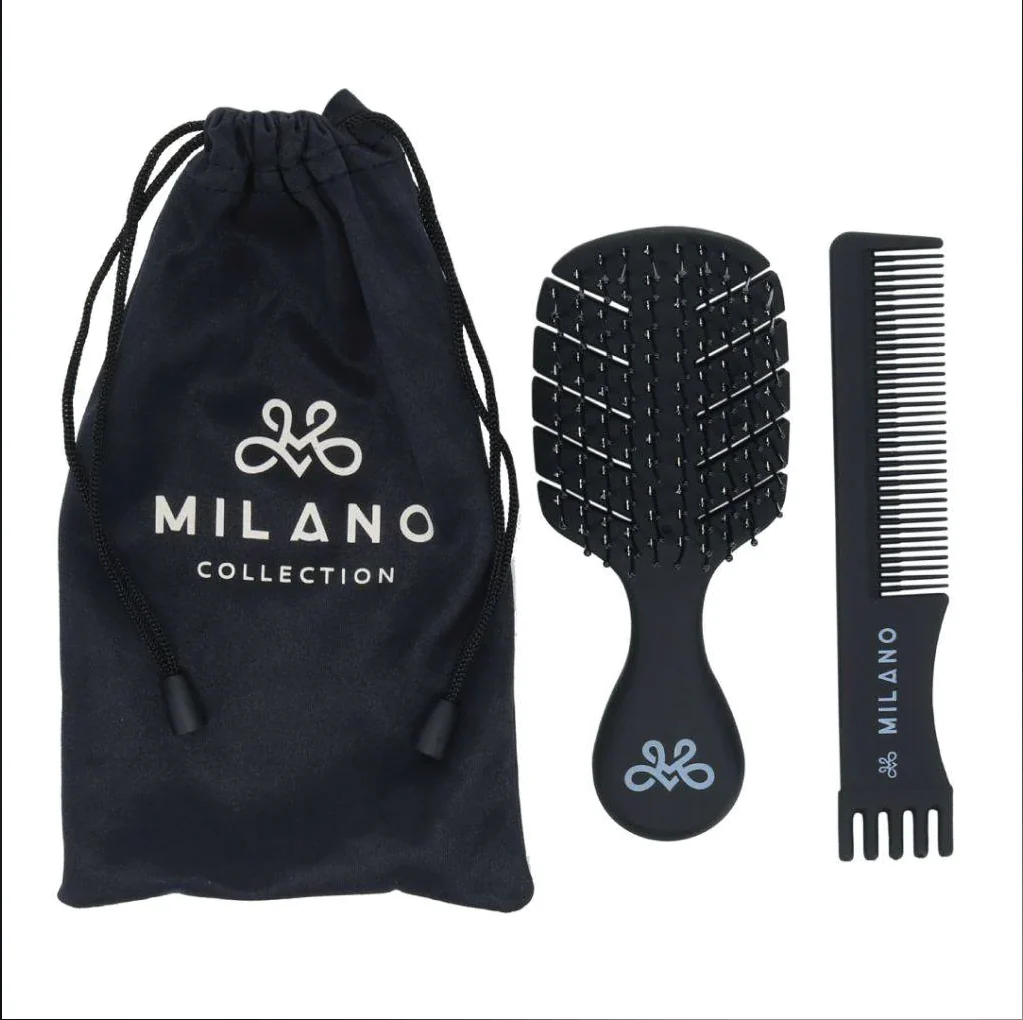 Round Travel Case and Mini Gentle Brush Set - Image 2