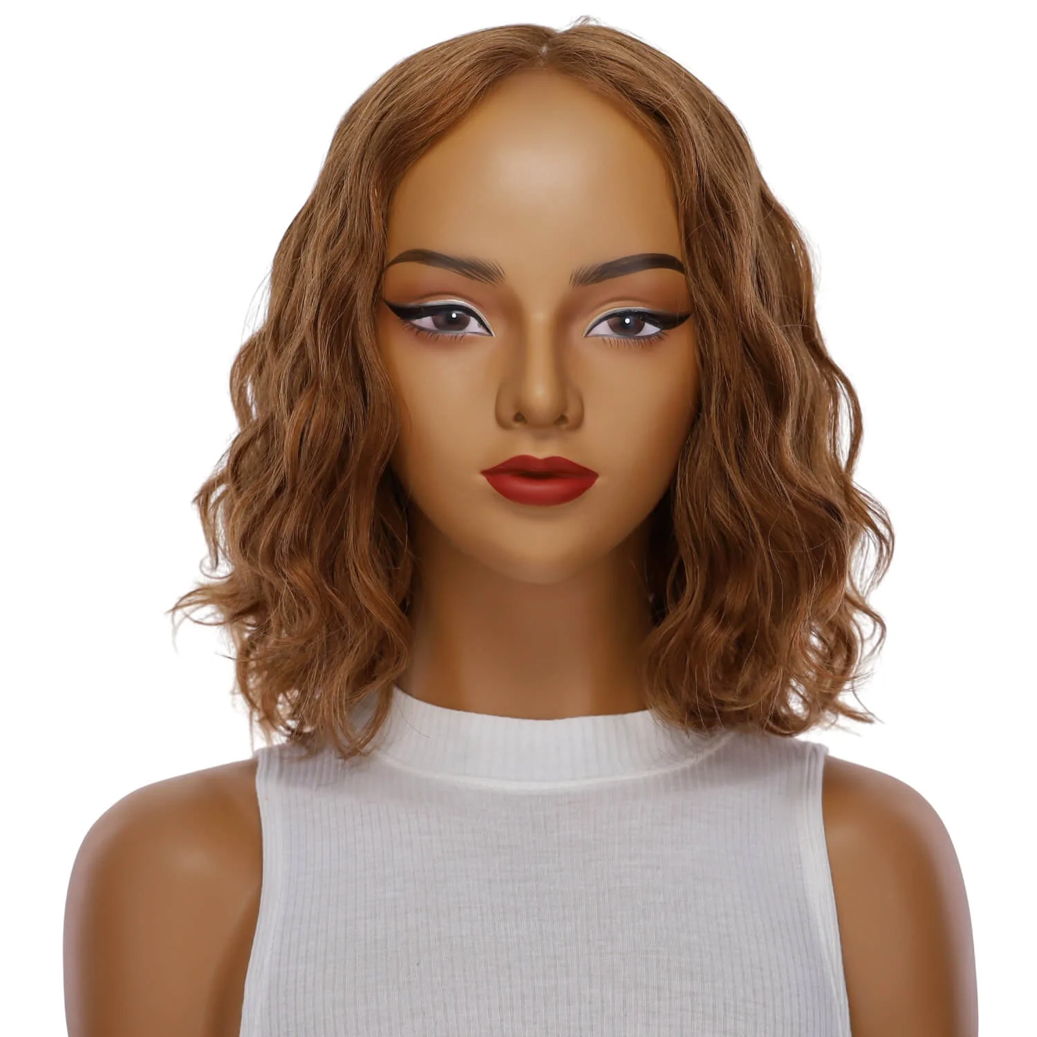 13" Victoria Silk Top Wig Copper Wavy - Image 2
