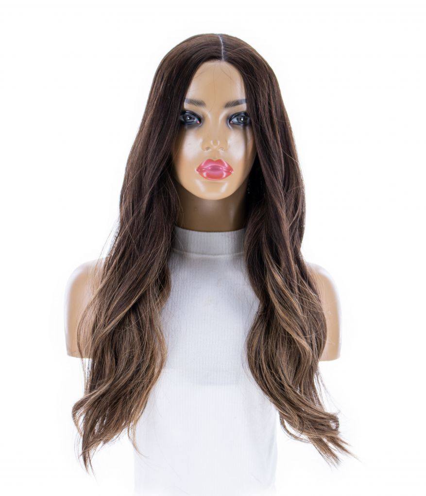 24" Divine Lace Top Topper Dark Brown Balayage - Image 8