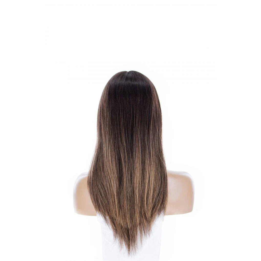 20" Divine Lace Top Topper Dark Brown Balayage - Image 8