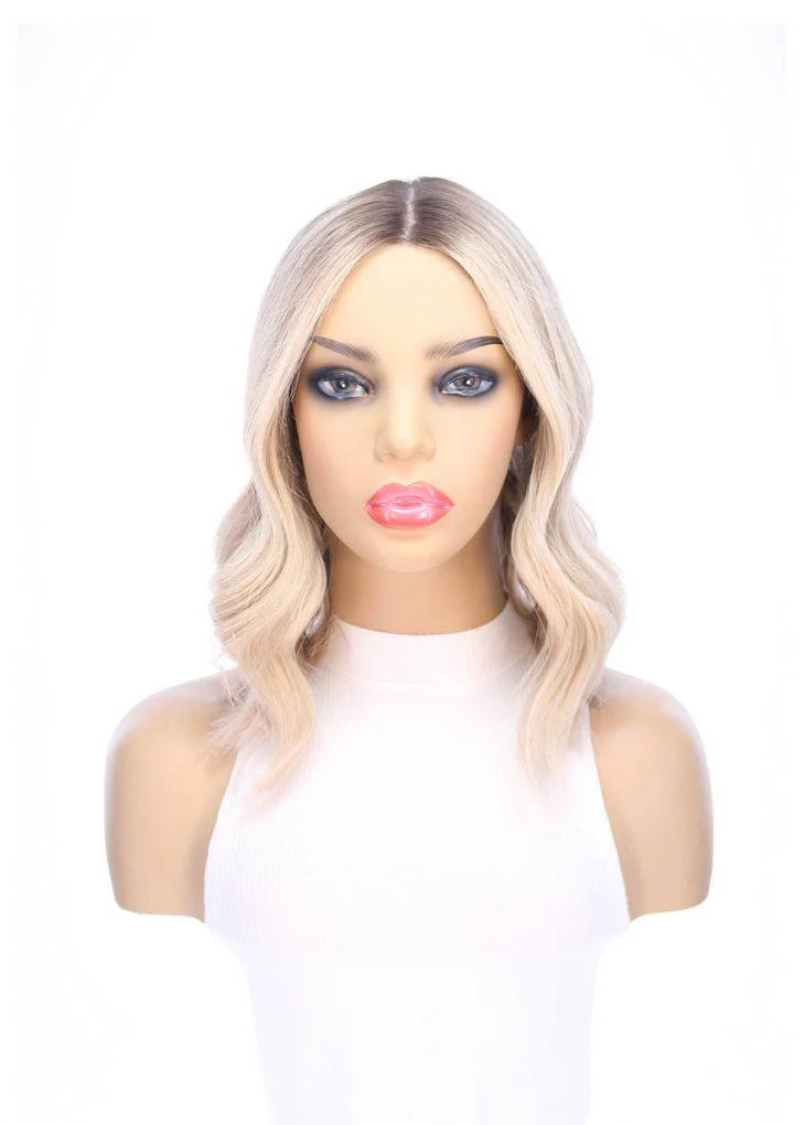16" Divine Lace Top Topper Platinum Blonde w/ Reverse Balayage - Image 3