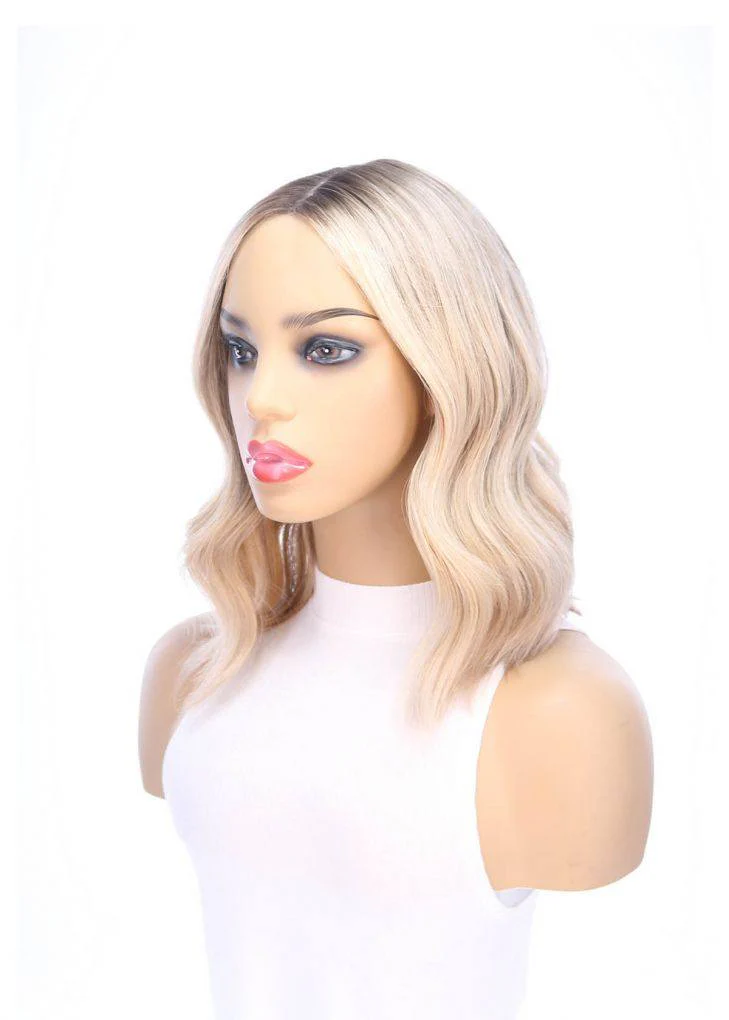 16" Divine Lace Top Topper Platinum Blonde w/ Reverse Balayage - Image 4