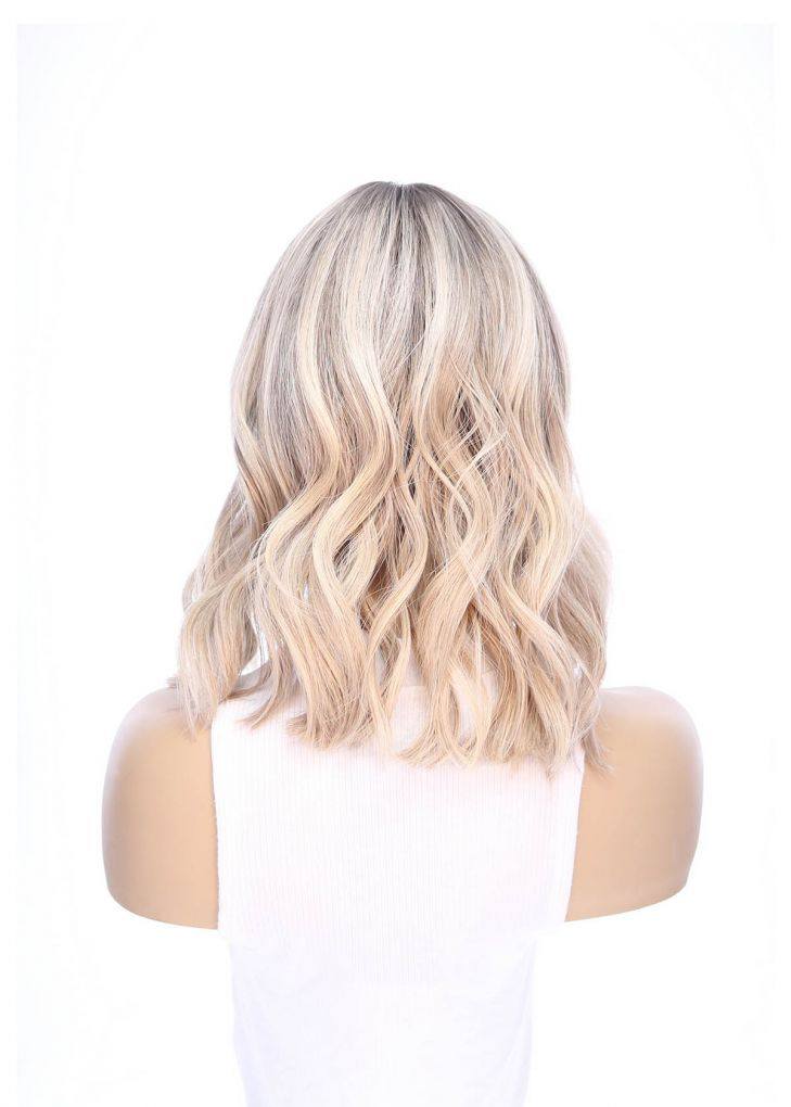 16" Divine Lace Top Topper Platinum Blonde w/ Reverse Balayage - Image 5