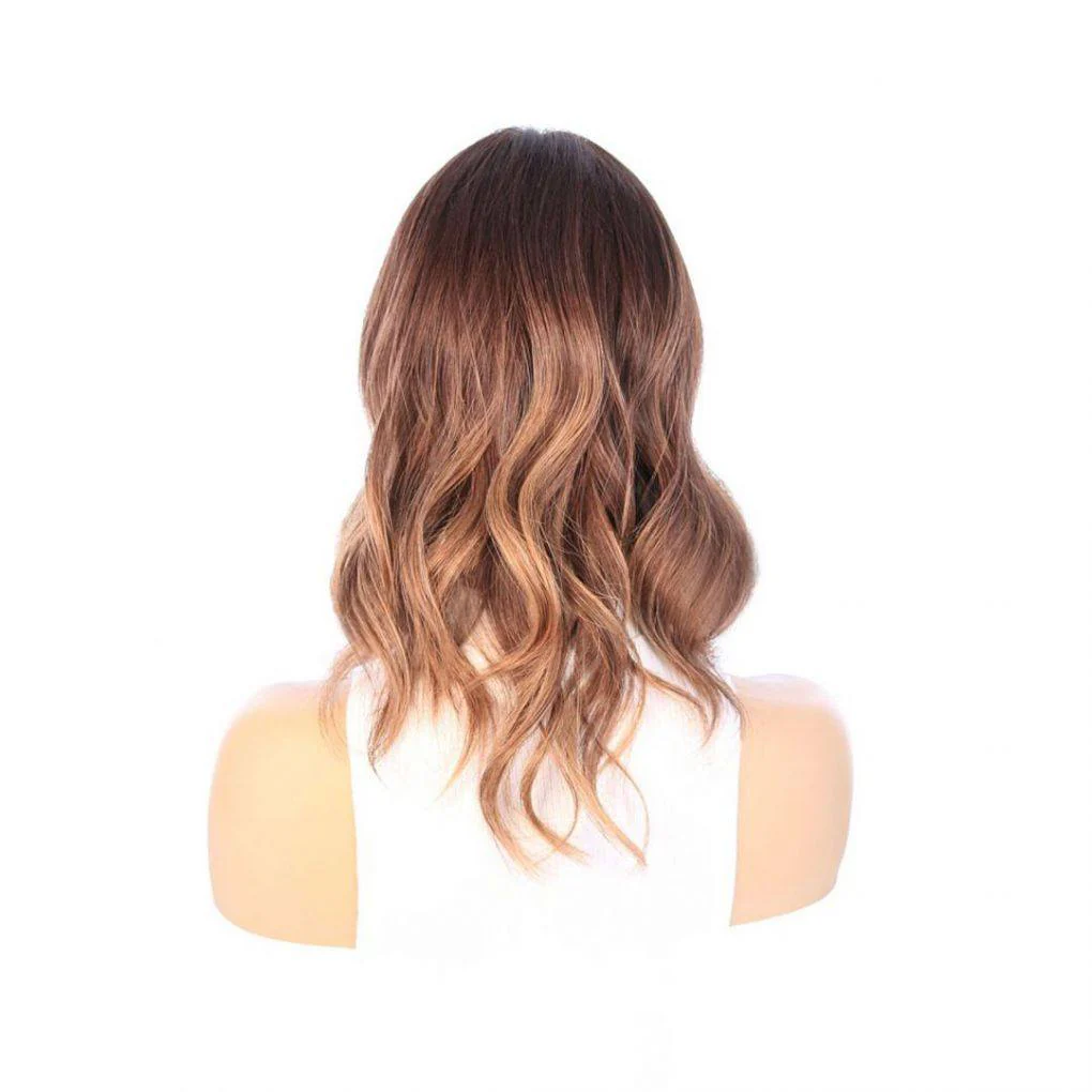 16" Divine Lace Top Topper Medium Brown Balayage - Image 6