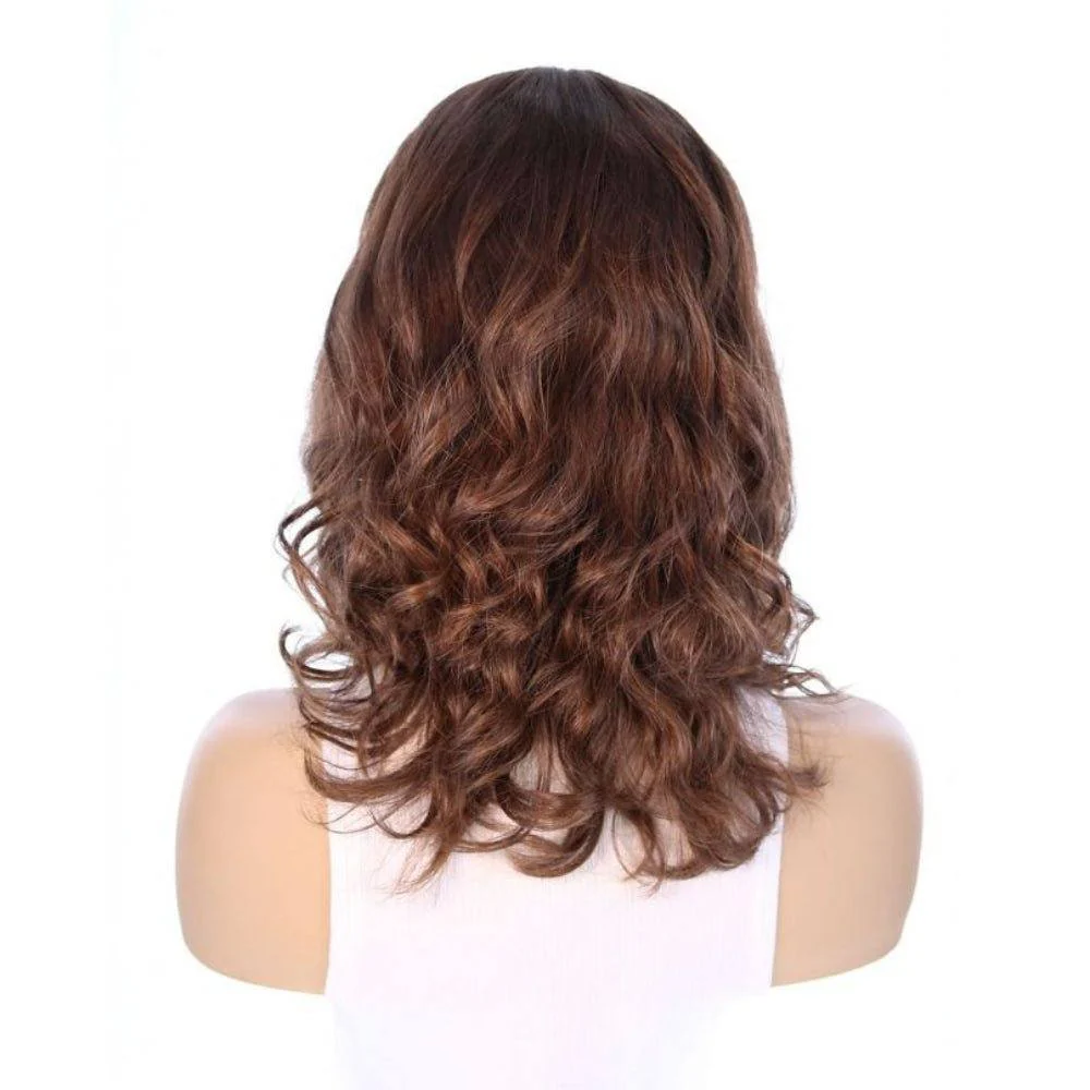 16" Divine Luxe Lace Top Topper #6 Neutral Medium Brown Wavy - Image 3