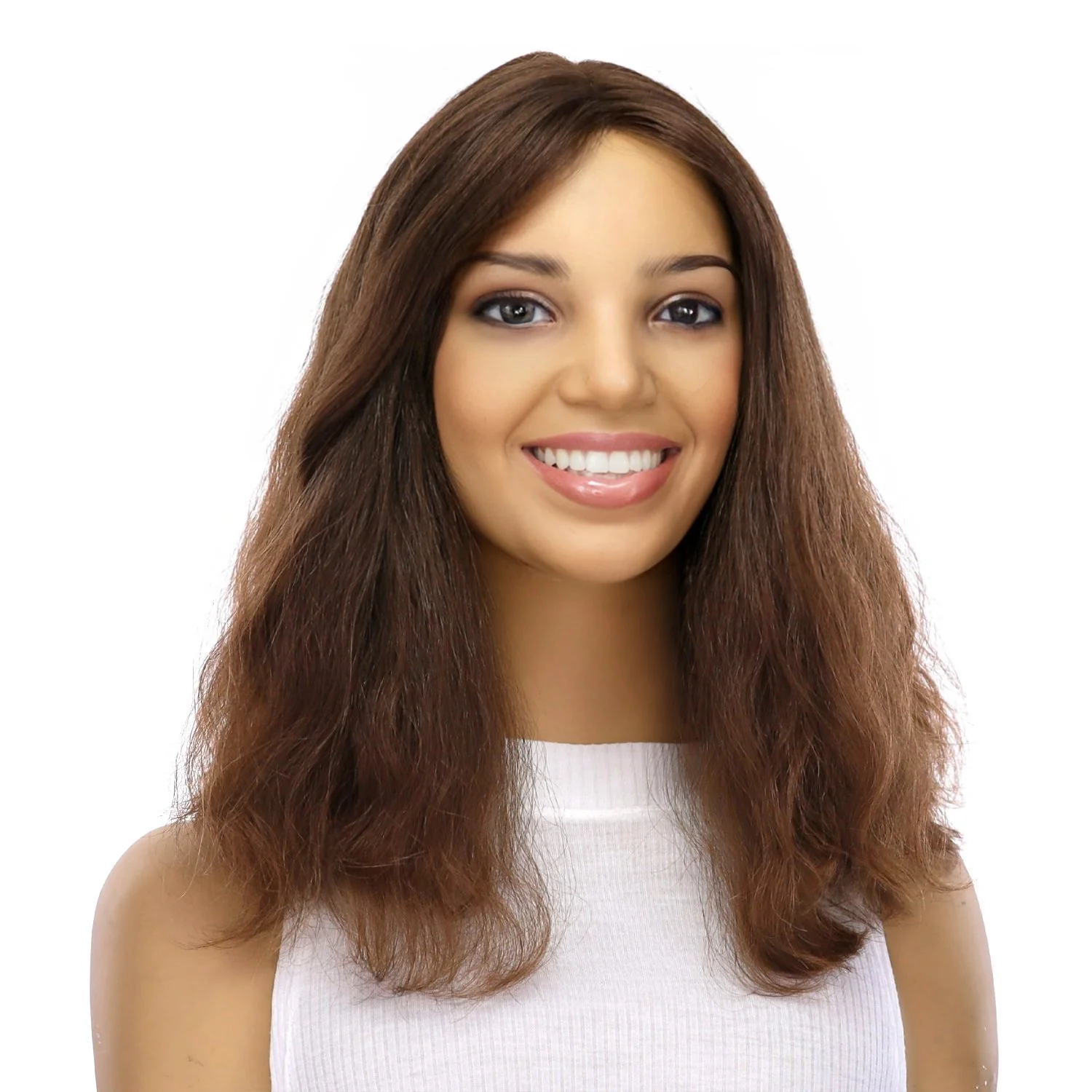 16" Divine Luxe Lace Top Topper #6 Neutral Medium Brown Wavy - Image 5
