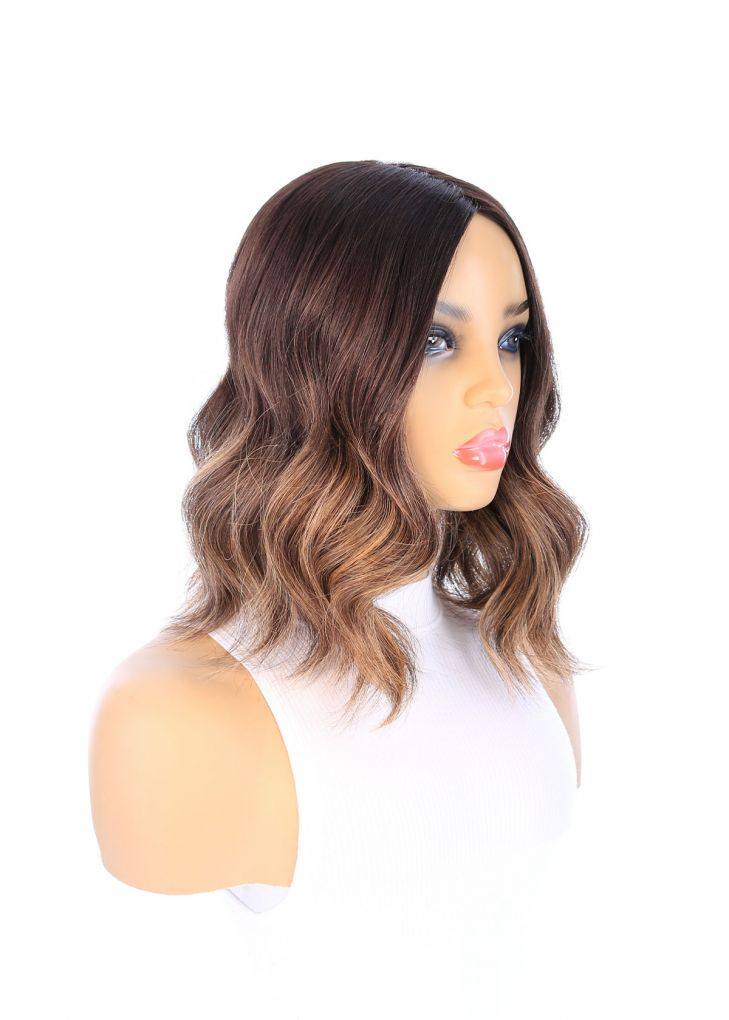 14" Emerald Silk Top Topper Dark Brown Balayage - Image 6