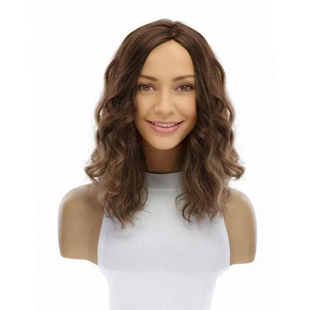 14" Emerald Silk Top Topper Medium Brown Babylight Wavy - Image 2